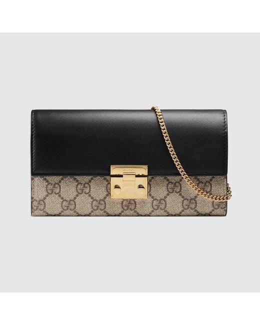 Gucci Padlock Continental Wallet in Brown Lyst